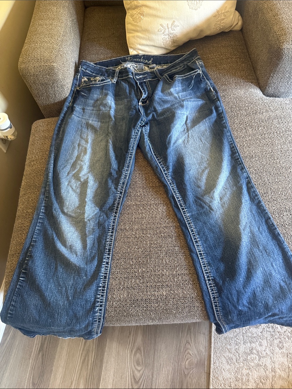 new directions Men’s Blue Bootcut Jeans